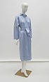Dress, (a, b) Perry Ellis (American, founded 1978), cotton, leather, mother-of-pearl, metal, American